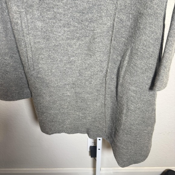 Garnet Hill Sweater Womens 6 Gray Wool Shawl Collar Wrap Cardigan‎ Coat - Picture 7 of 11